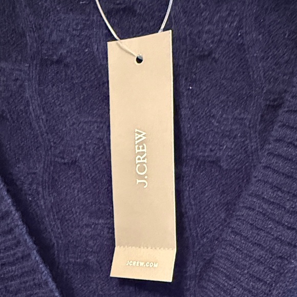 J. Crew Women's Dark Blue Cashmere Cable Knit Vest Size L NWT - Picture 4 of 7